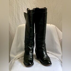 Vintage FRYE 3476573  TALL BLACK LEATHER RIDING BOOTS